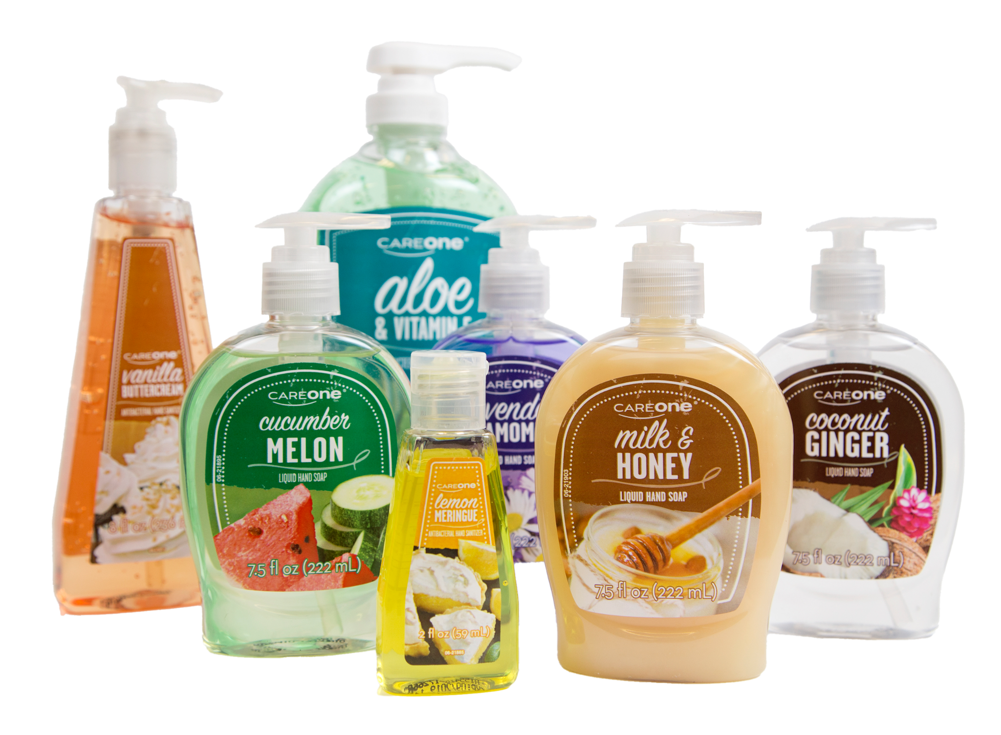 CareOne soap and sanitizer family