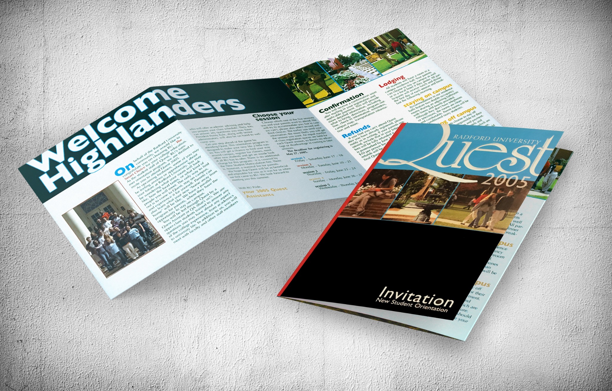 Radford University Quest new student orientation invitation